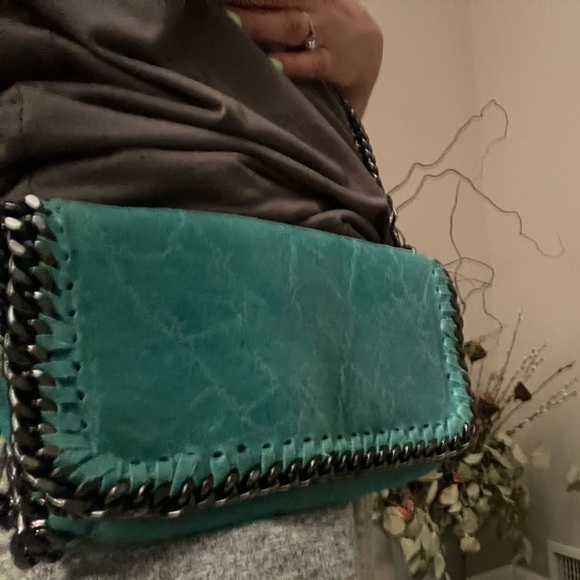 Miscellaneous Teal Italian Leather Crossbody Bag - Picture 1 of 11